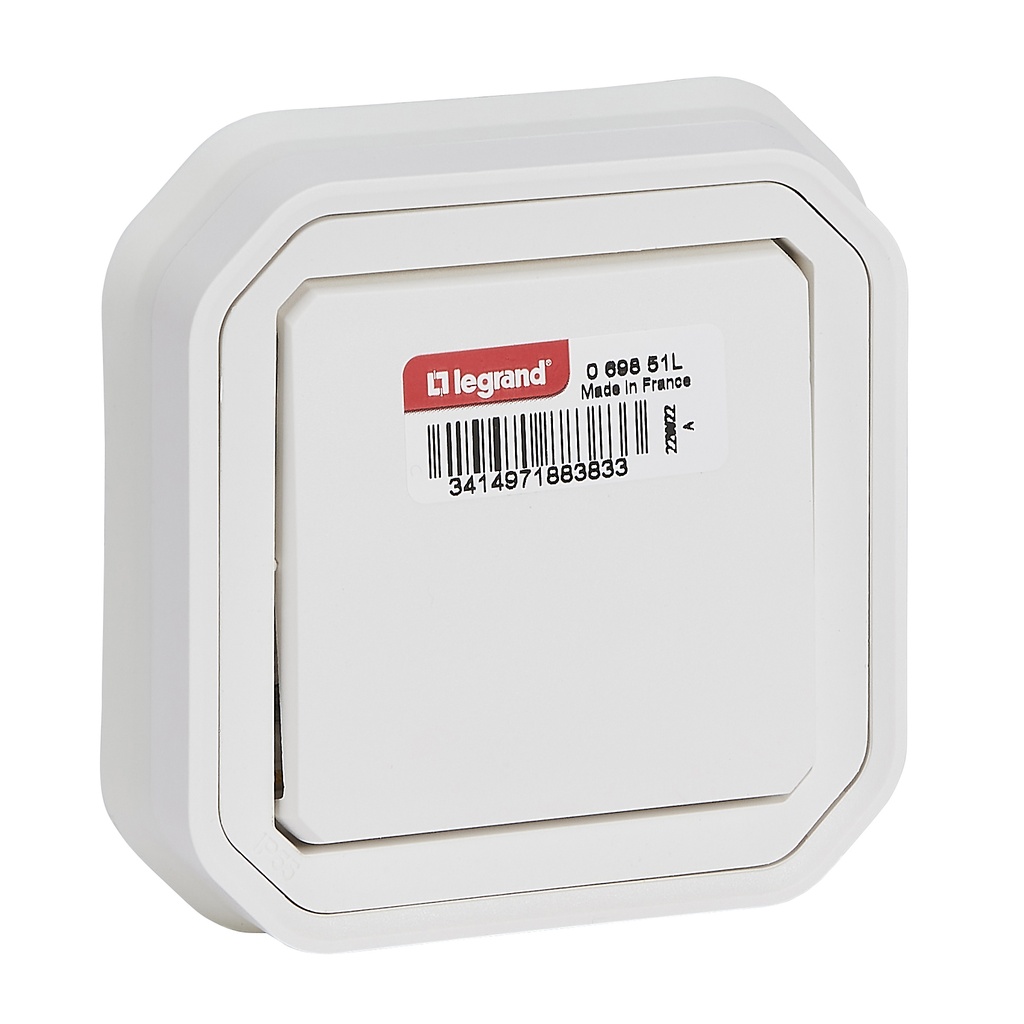 Девиаторен ключ моноблок за скрит монтаж цвят Бял IP55 Plexo New Legrand