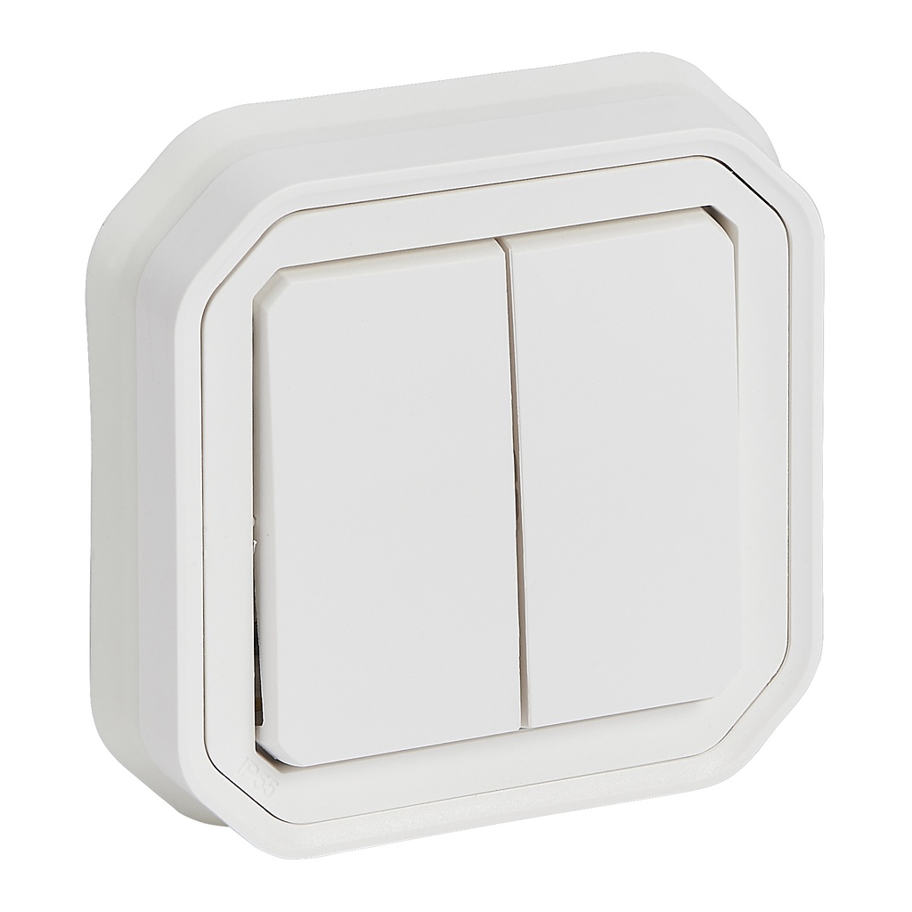 Сериен ключ/бутон моноблок за скрит монтаж цвят Бял IP55 Plexo New Legrand