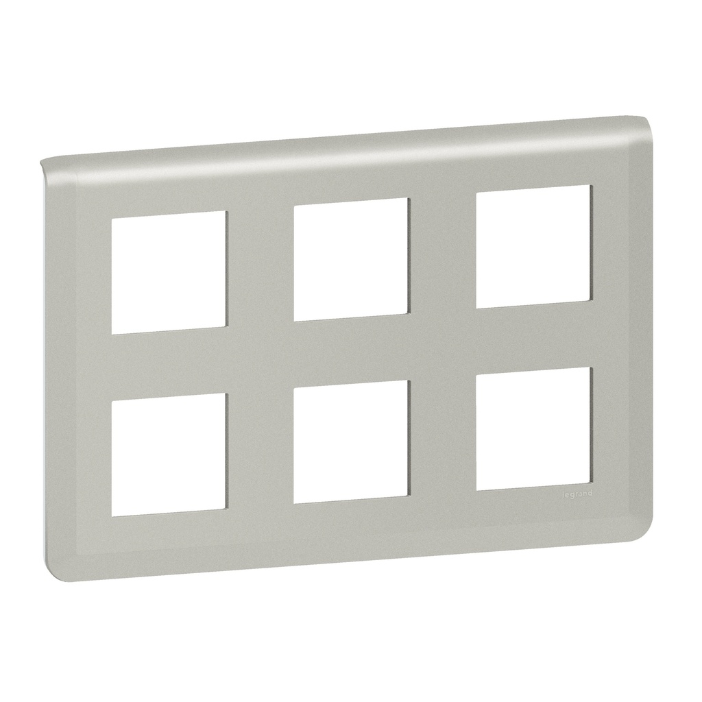 Лицева рамка 2x3x2 модула цвят алуминий Mosaic NEW Legrand