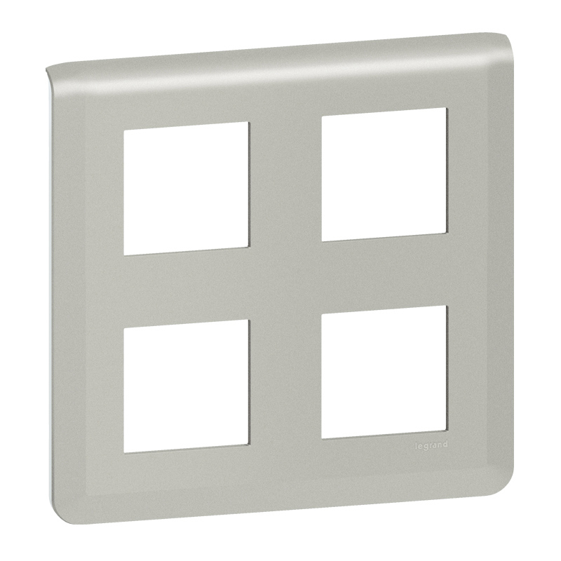 Лицева рамка 2x2x2 модула цвят алуминий Mosaic NEW Legrand
