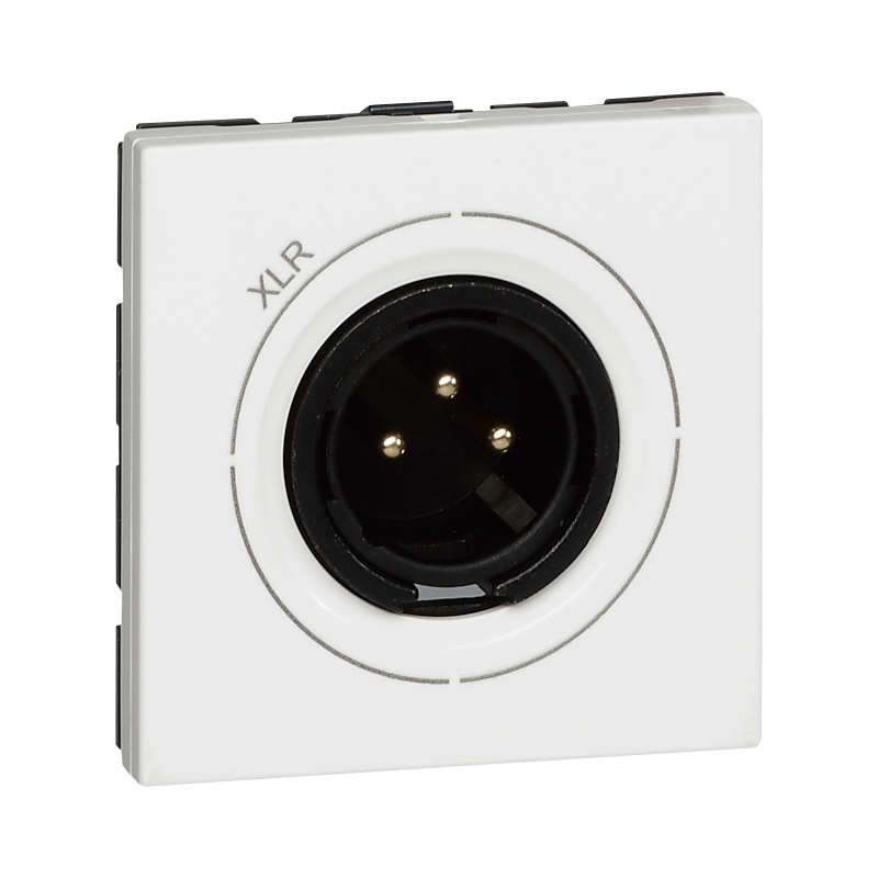 Розетка за тонколони XLR 3 пина Male цвят бял Mosaic Legrand