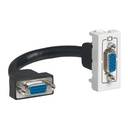 Розетка HD15-VGA 1 модул с кабел 15см цвят бял Mosaic Legrand