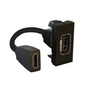 Розетка HDMI 1 модул с кабел 15см. цвят Черен Mosaic Legrand