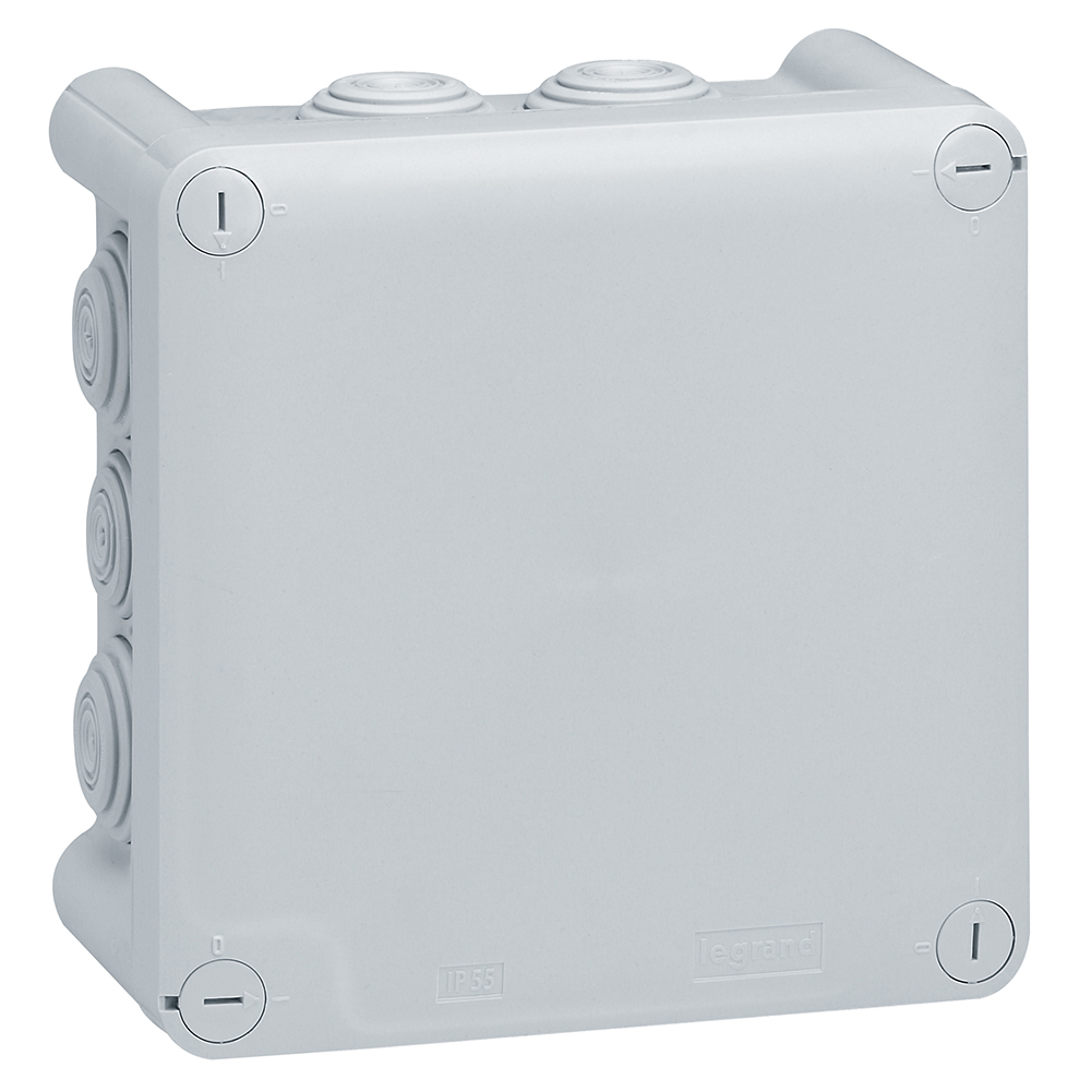 Разклонителна кутия открит монтаж 130x130x74мм IP55 цвят Сив Plexo Legrand