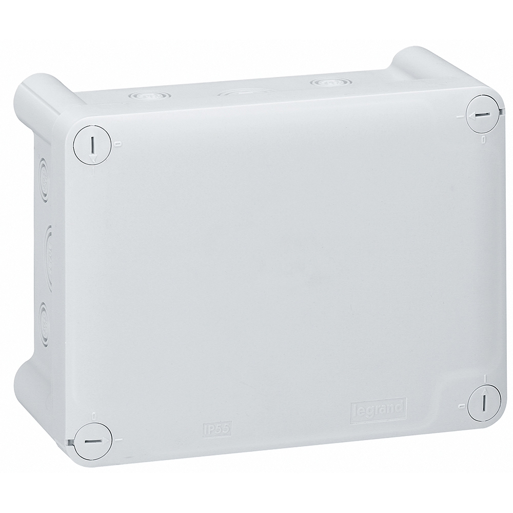 Разклонителна кутия открит монтаж 155x110x74мм гладка IP55 цвят Сив Plexo Legrand