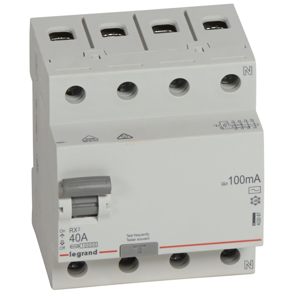ДТЗ 4P 40A 100mА серия RX3 ID тип AC Legrand