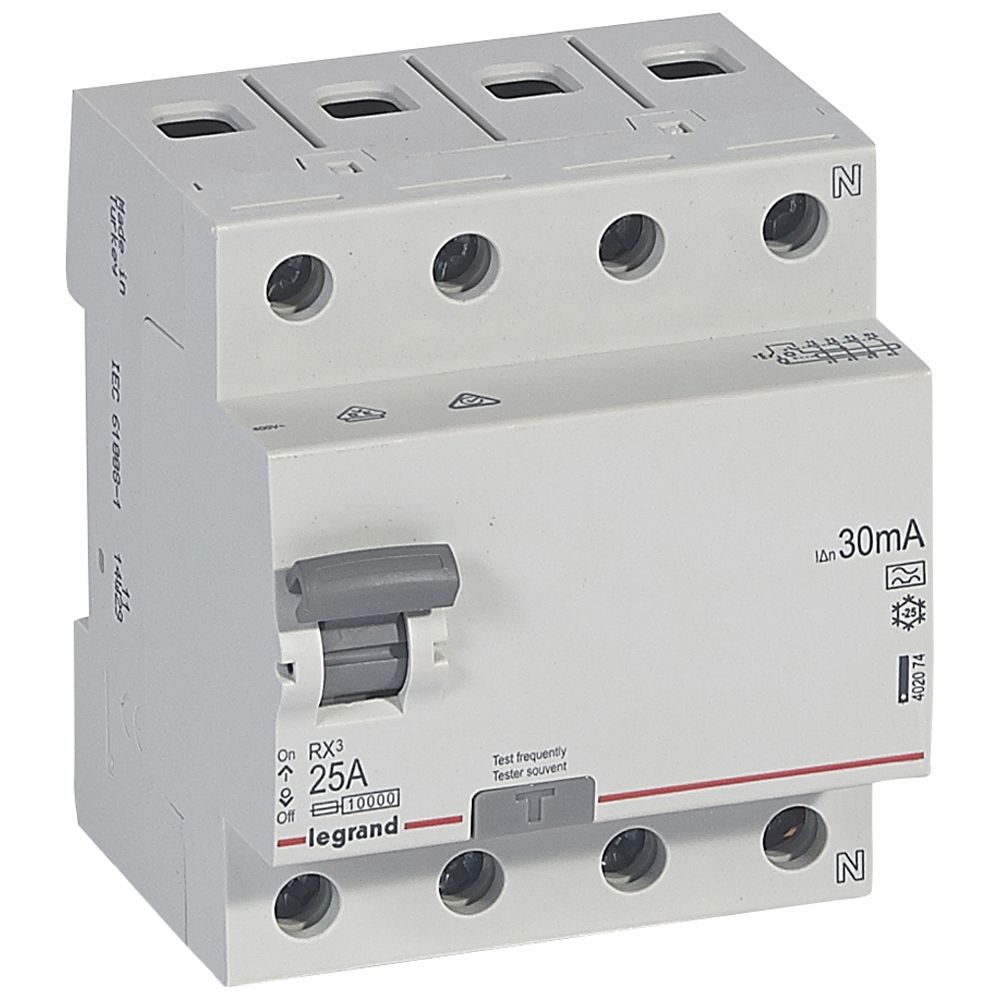 ДТЗ 4P 25А 30mА серия RX3 ID тип A Legrand