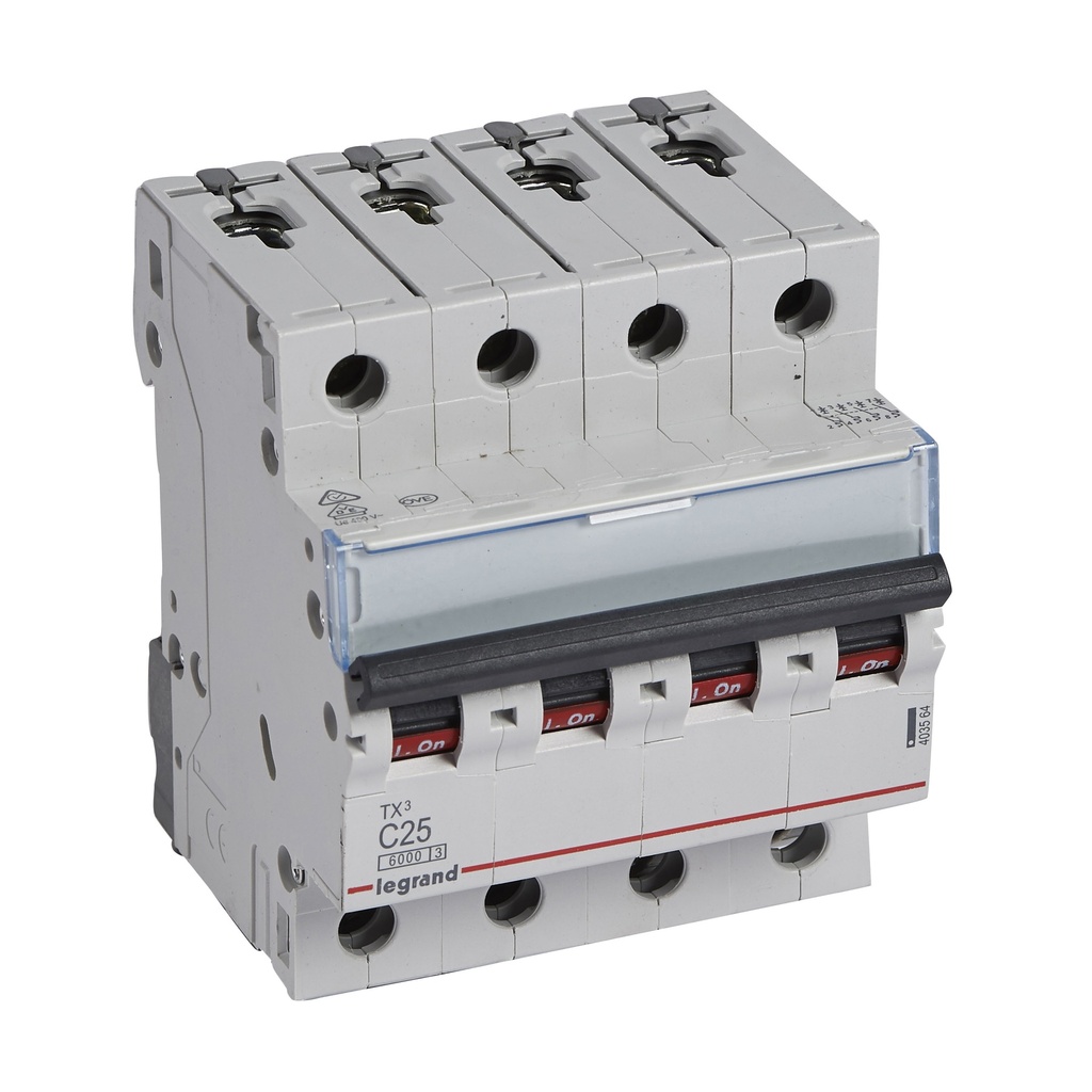 Автоматичен прекъсвач TX3 4P 25A крива С 6kA Legrand