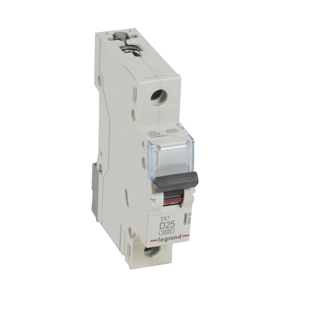 Автоматичен прекъсвач TX3 1P 25А крива D 6kA Legrand