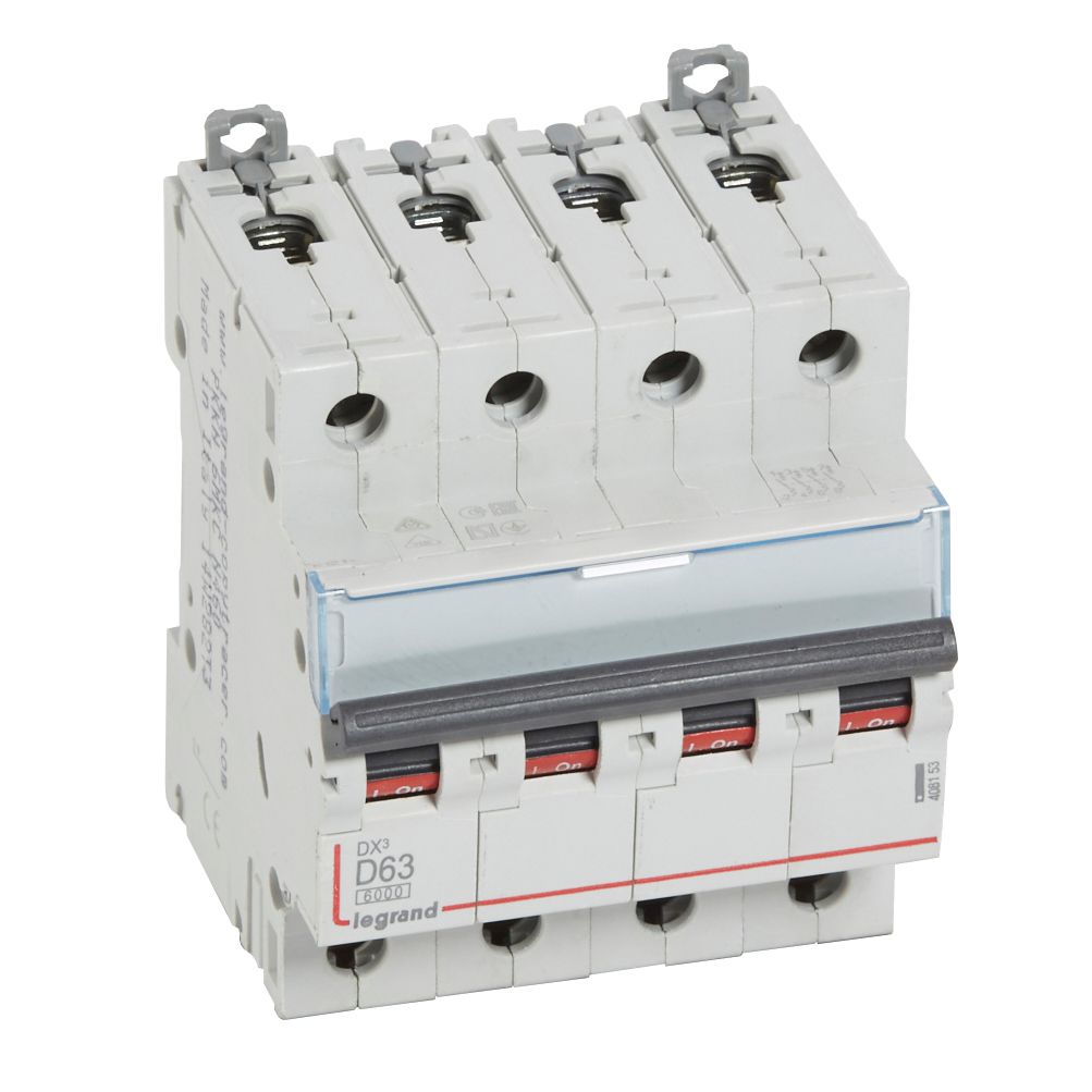Автоматичен прекъсвач DX3 4P 63A крива D 6kA Legrand