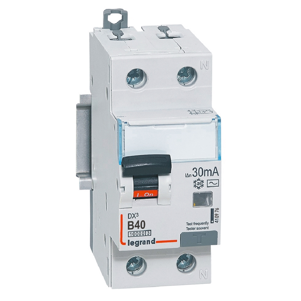 ДТЗ комбинирана DX3 1P+N 40A крива B 30mA тип AC 10kA 2 модула Legrand