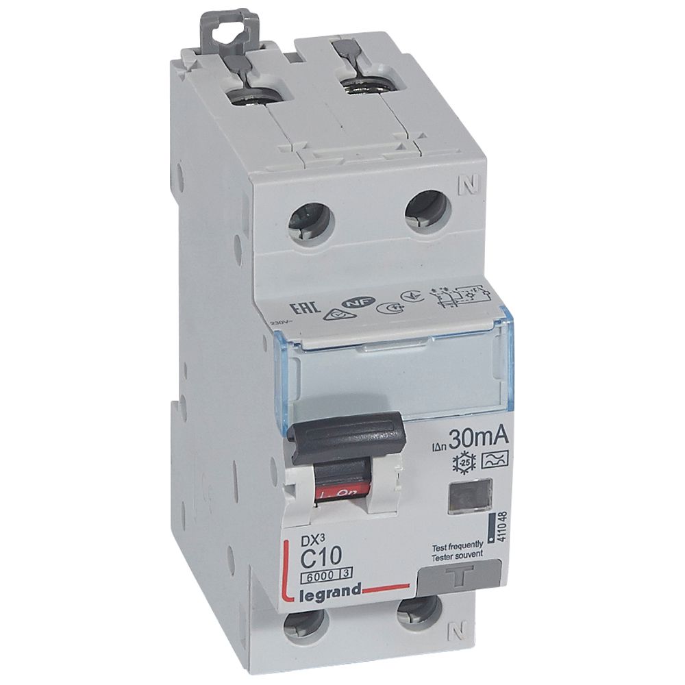 ДТЗ комбинирана DX3 1P+N 10A крива C 30mA тип A 10kA 2 модула Legrand