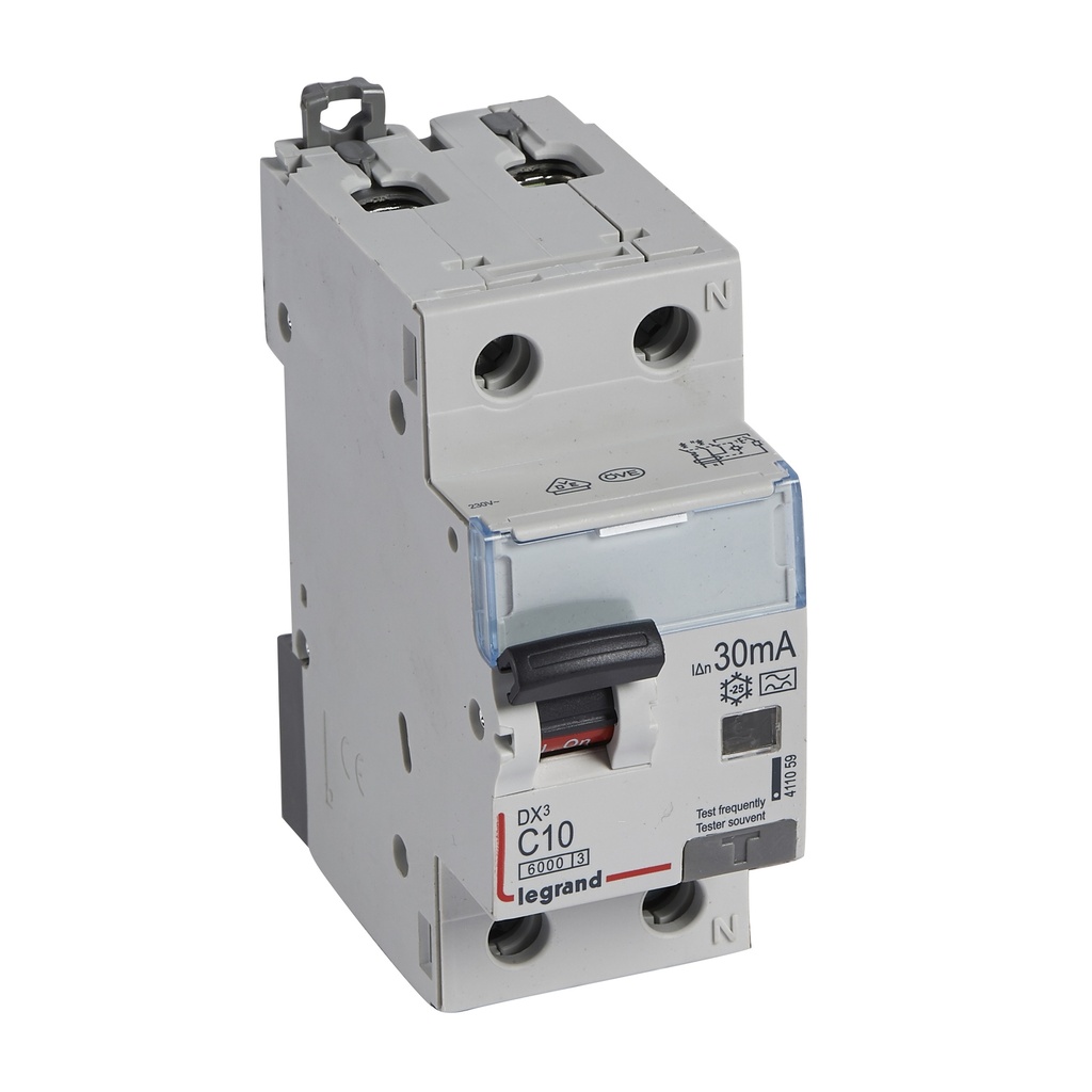 ДТЗ комбинирана DX3 1P+N 10A крива C 30mA тип A 6kA 2 модула Legrand