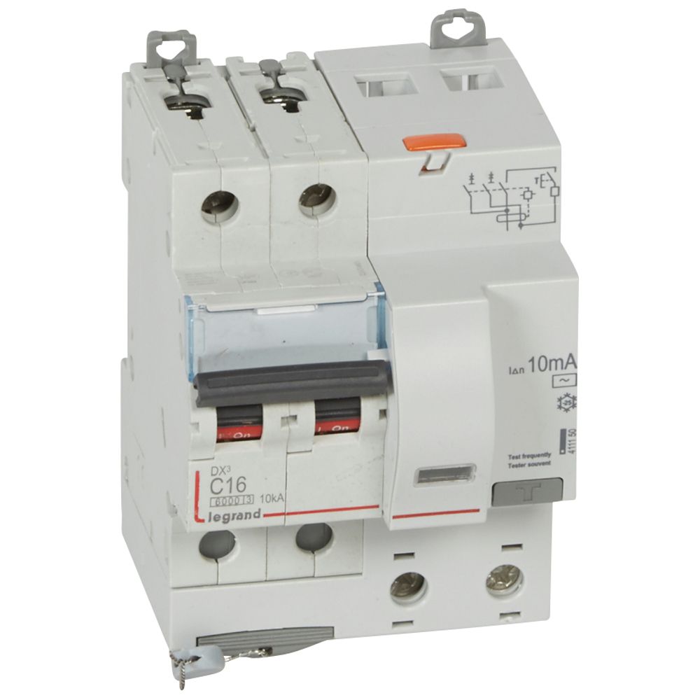 ДТЗ комбинирана DX3 2P 16A крива C 10mA тип AC 6kA 4 модула Legrand