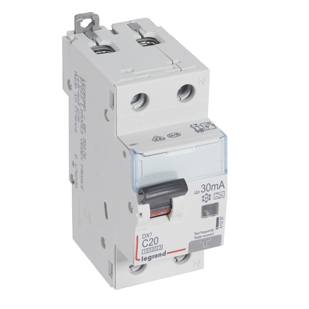 ДТЗ комбинирана DX3 1P+N 20A крива C 30mA тип A 10kA 2 модула Legrand