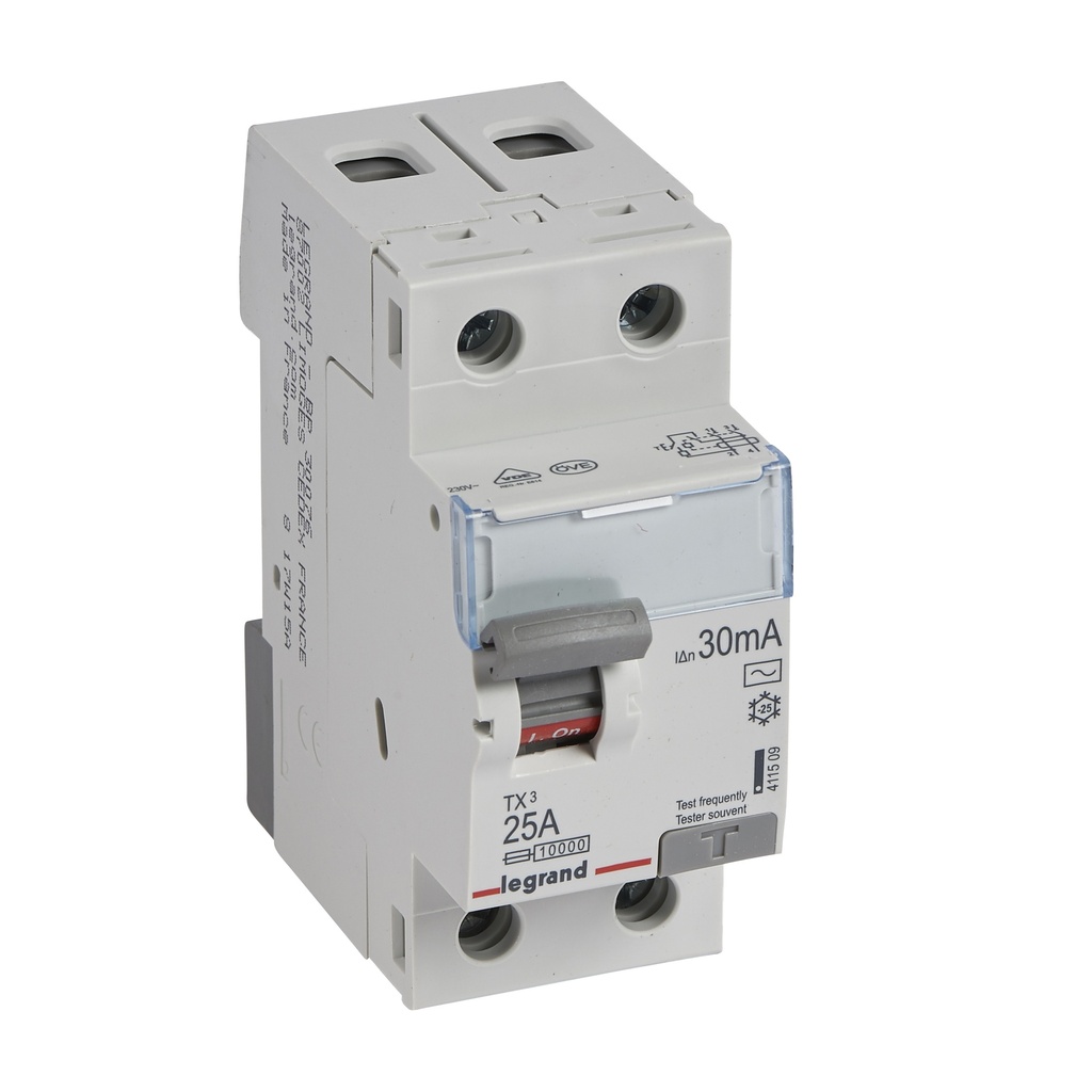 ДТЗ 2P 25А 30mА серия TX3 ID тип AC Legrand