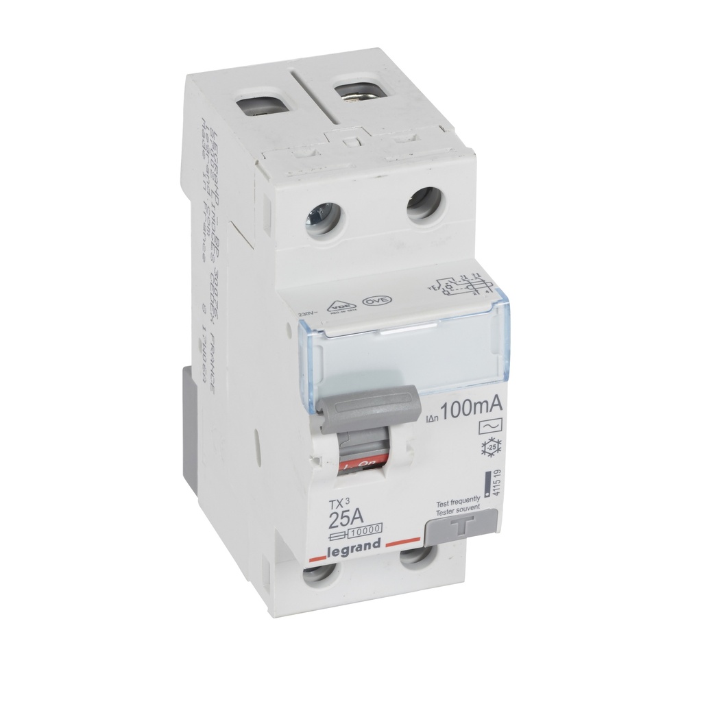 ДТЗ 2P 25А 100mА серия TX3 ID тип AC Legrand