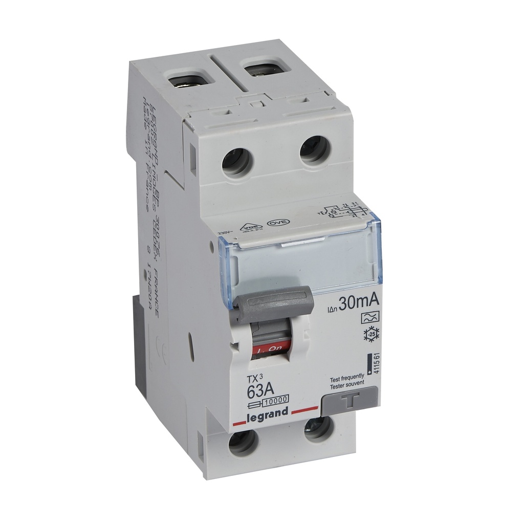 ДТЗ 2P 63A 30mА серия TX3 ID тип A Legrand