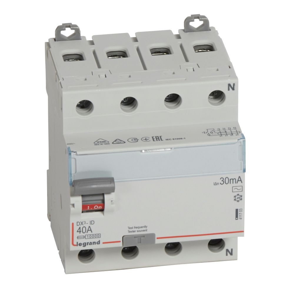 ДТЗ 4P 40A 30mА серия DX3 ID тип AC Legrand