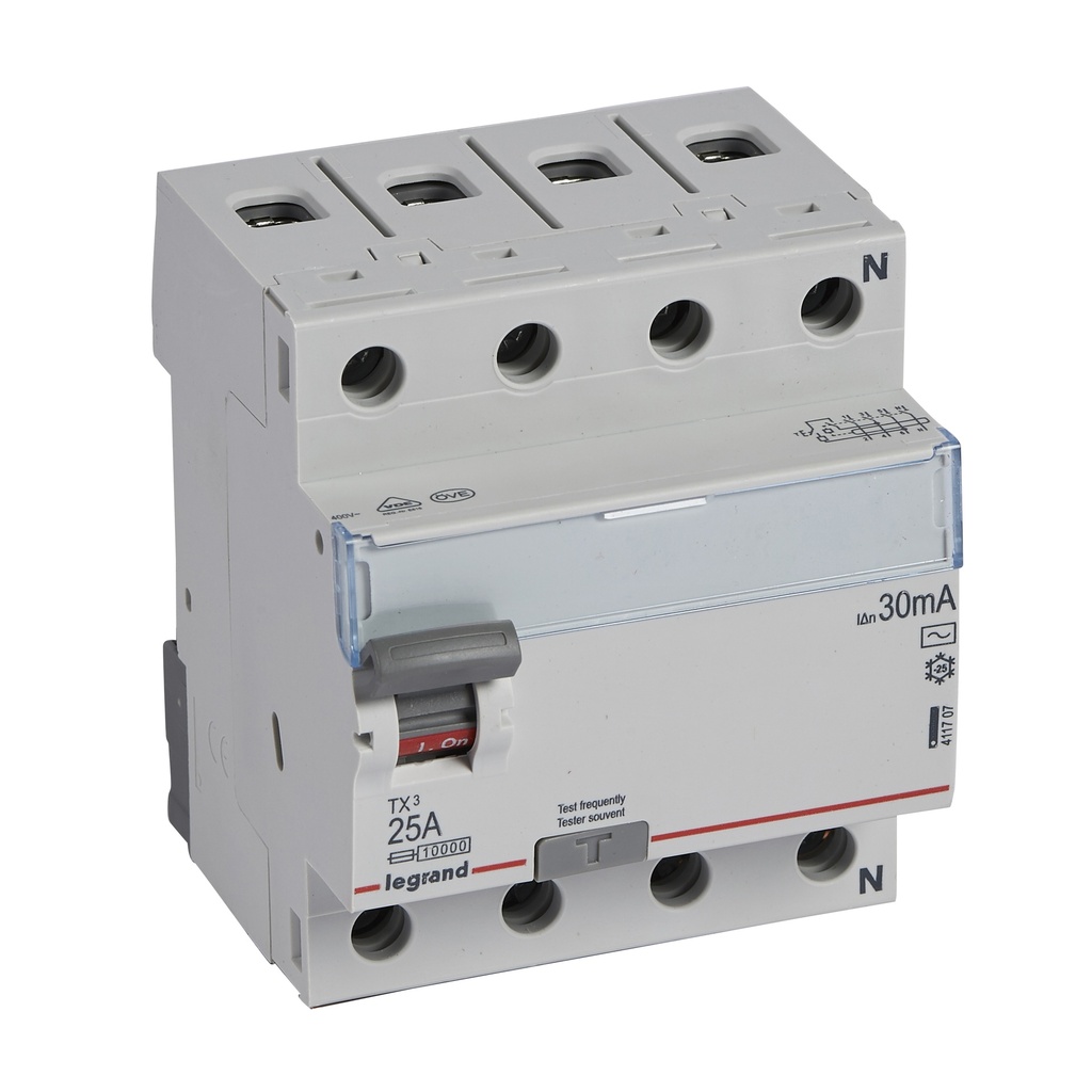 ДТЗ 4P 25А 30mА серия TX3 ID тип AC Legrand