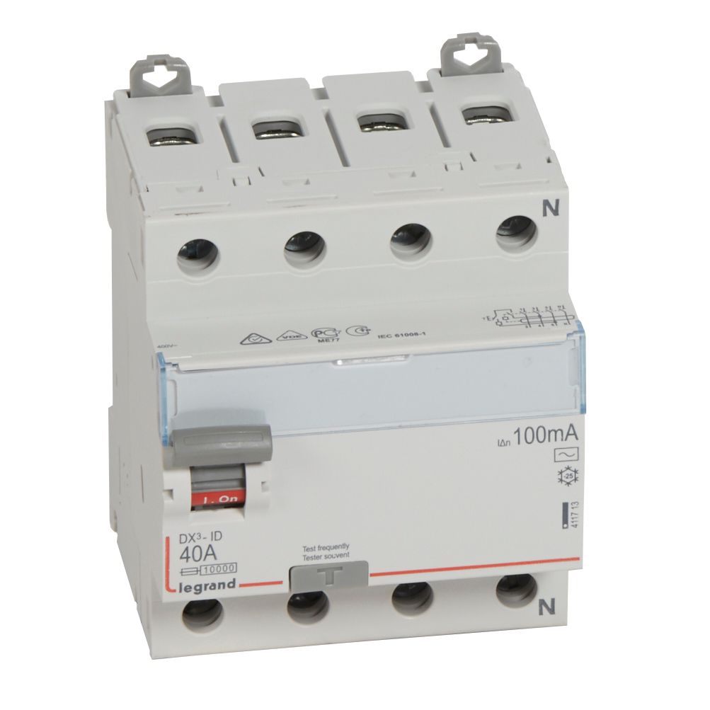 ДТЗ 4P 40A 100mА серия DX3 ID тип AC Legrand