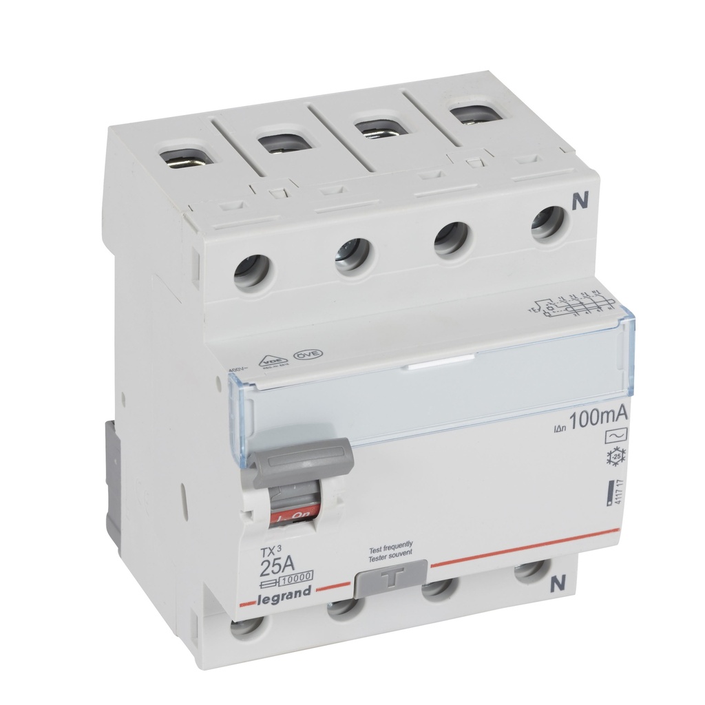 ДТЗ 4P 25A 100mА серия TX3 ID тип AC Legrand