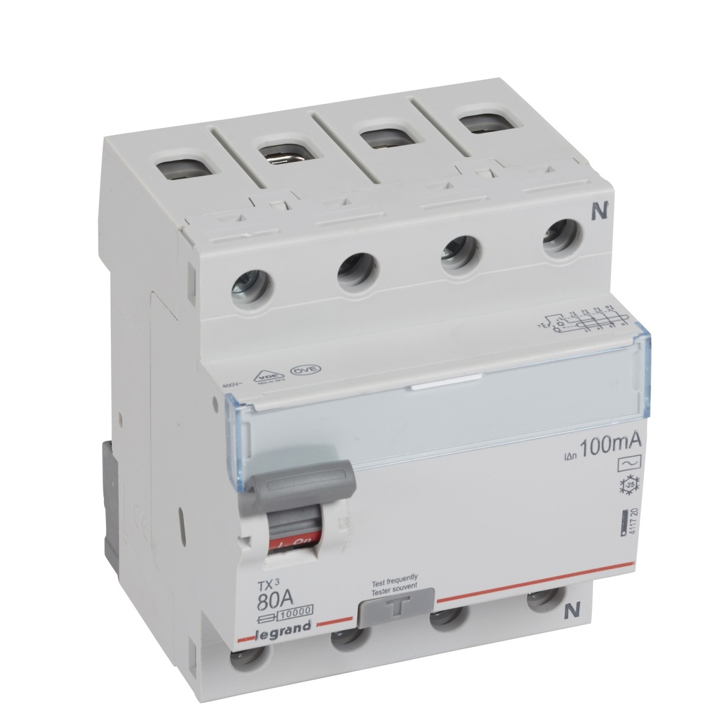 ДТЗ 4P 80А 100mА серия TX3 ID тип AC Legrand
