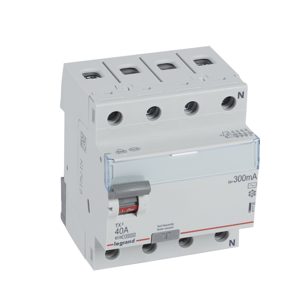 ДТЗ 4P 40A 300mА серия TX3 ID тип AC Legrand