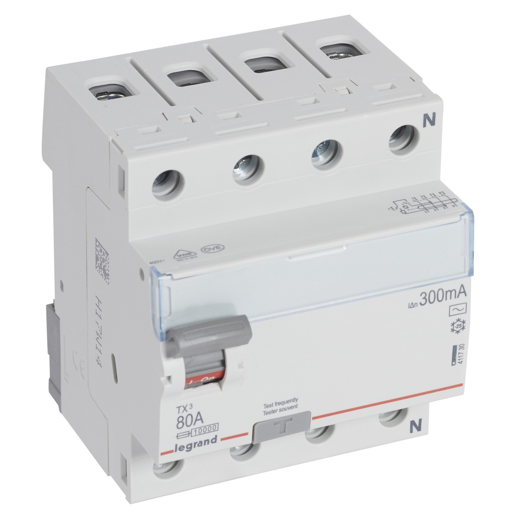ДТЗ 4P 80A 300mА серия TX3 ID тип AC Legrand