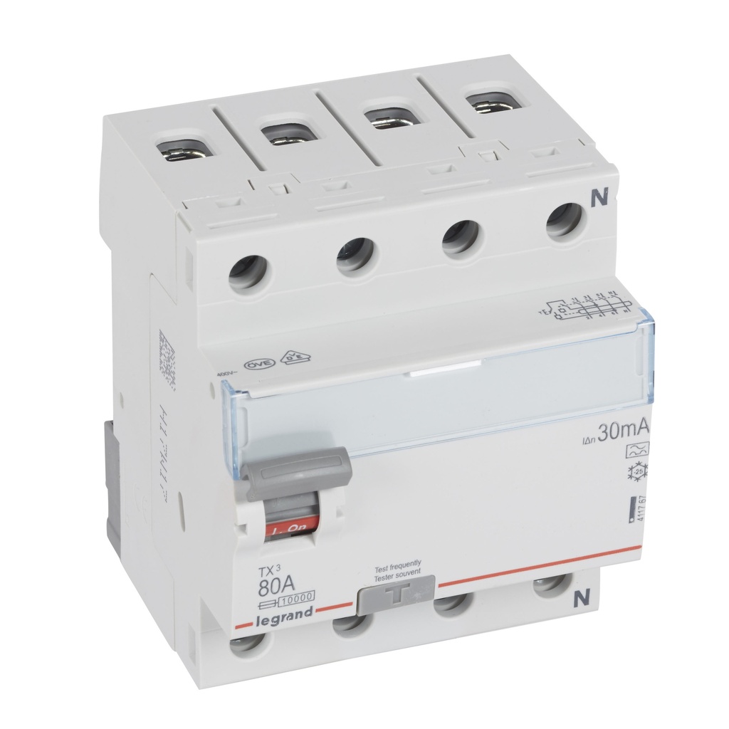 ДТЗ 4P 80A 30mА серия TX3 ID тип A Legrand