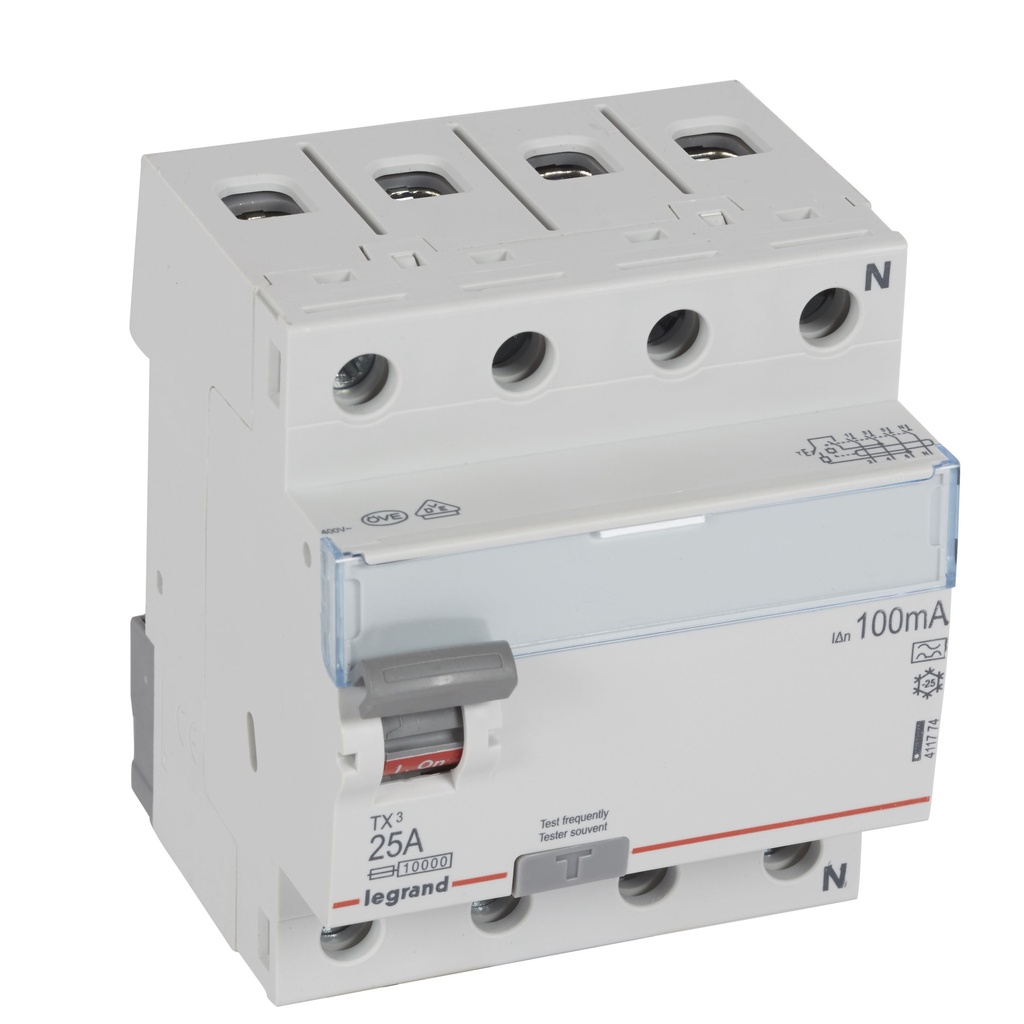 ДТЗ 4P 25A 100mА серия TX3 ID тип A Legrand