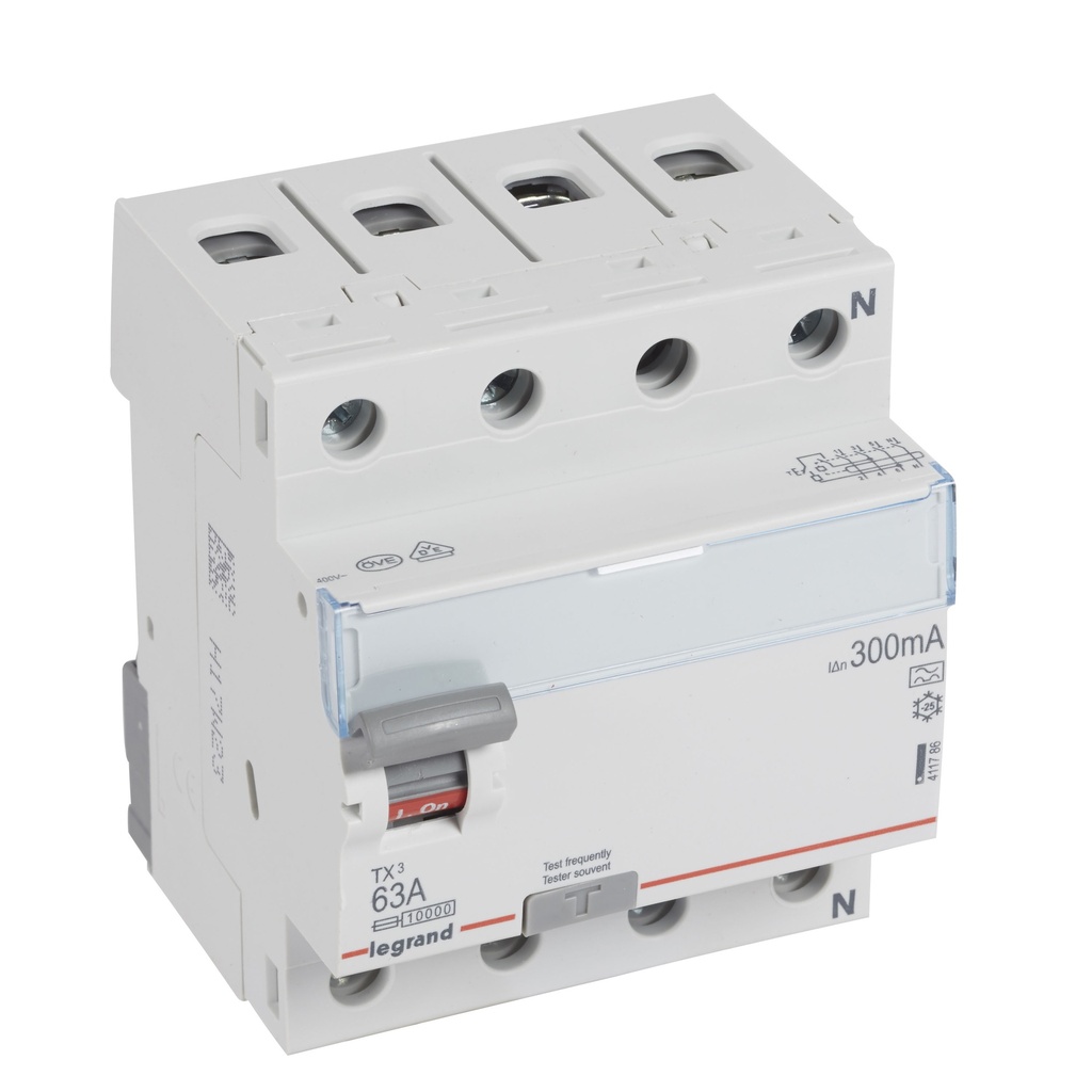 ДТЗ 4P 63A 300mА серия TX3 ID тип A Legrand
