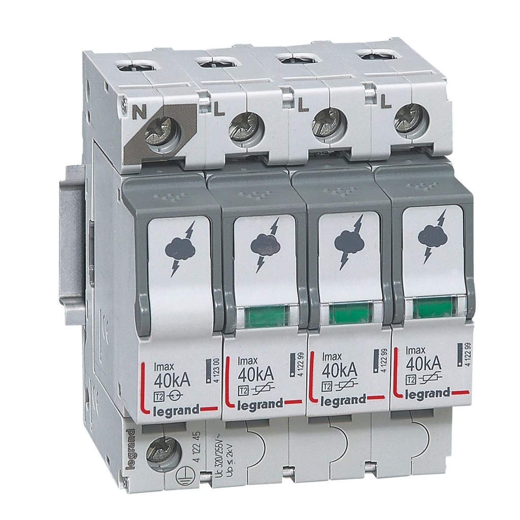 Катоден отводител тип 2 SPD 40kA 320V 3P+N L Legrand
