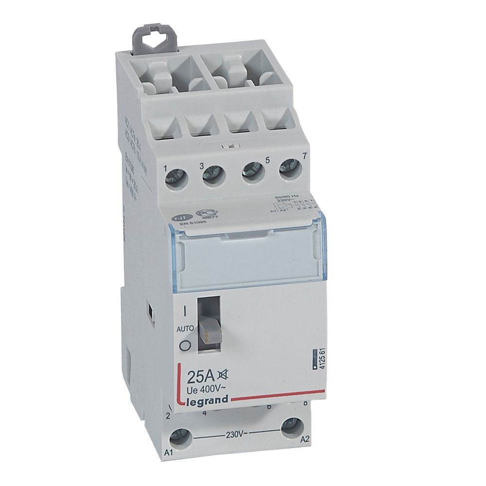 Модулен контактор с ръкохватка CX3, 25A 4NO 220V 2 модула БЕЗШУМЕН Legrand