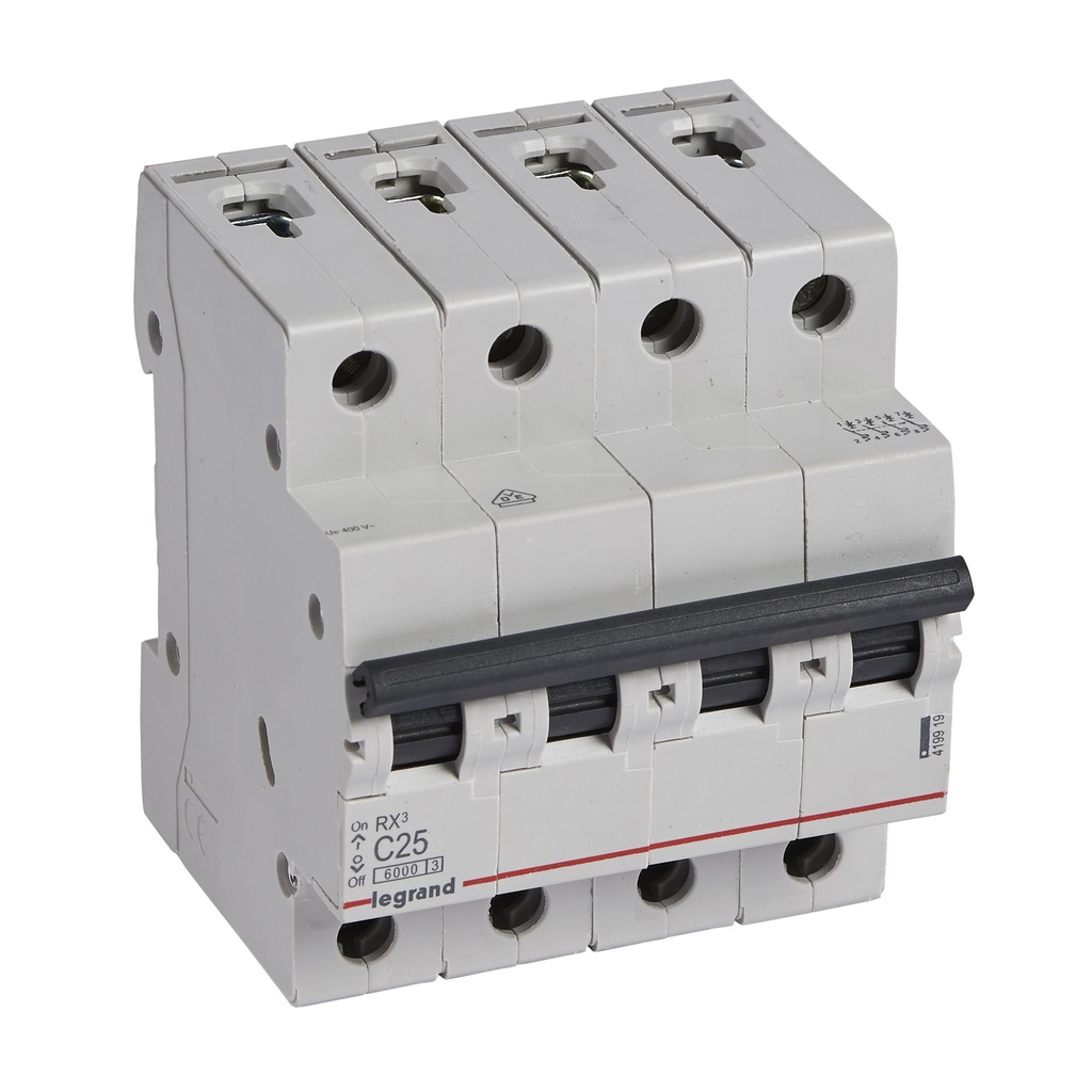 Автоматичен прекъсвач RX3 4P 25A крива С 6kA MC Legrand
