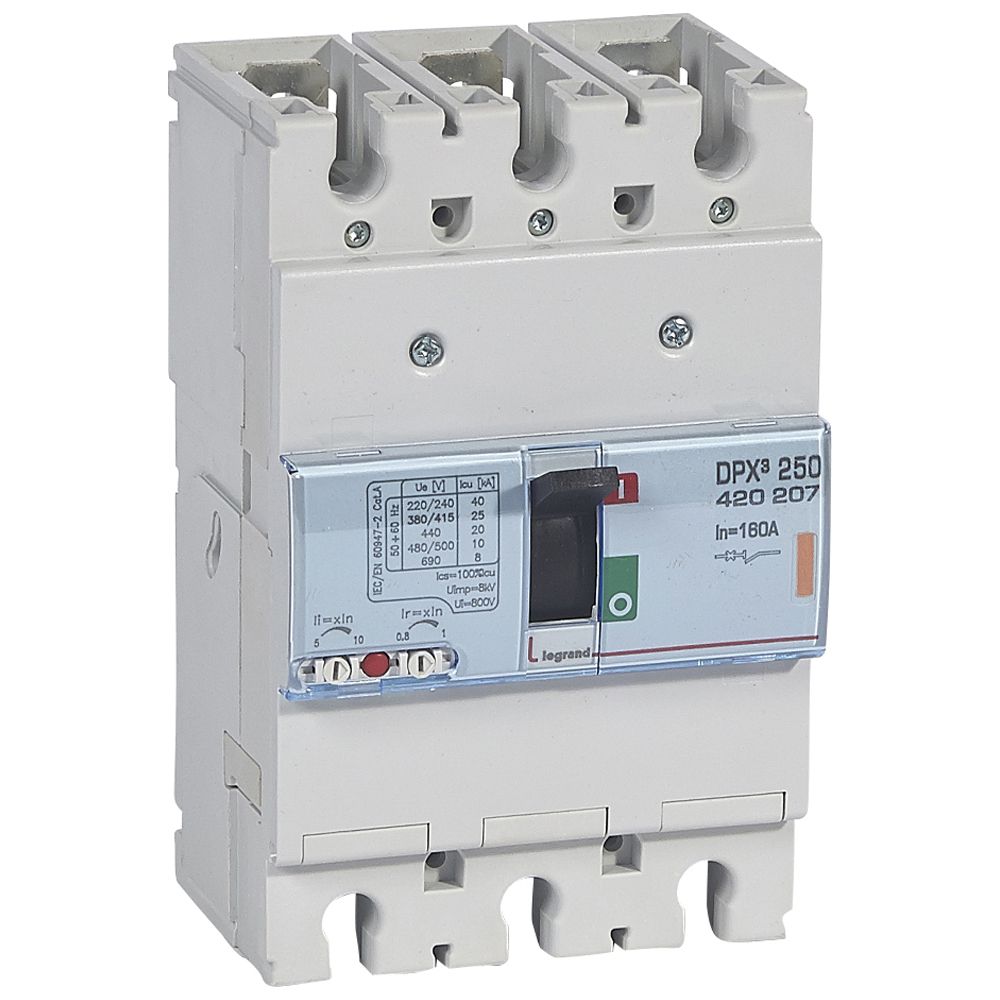 Автомат DPX3 250 TM 3P 160A 25кA регулируем (In x 0.8...1) Legrand
