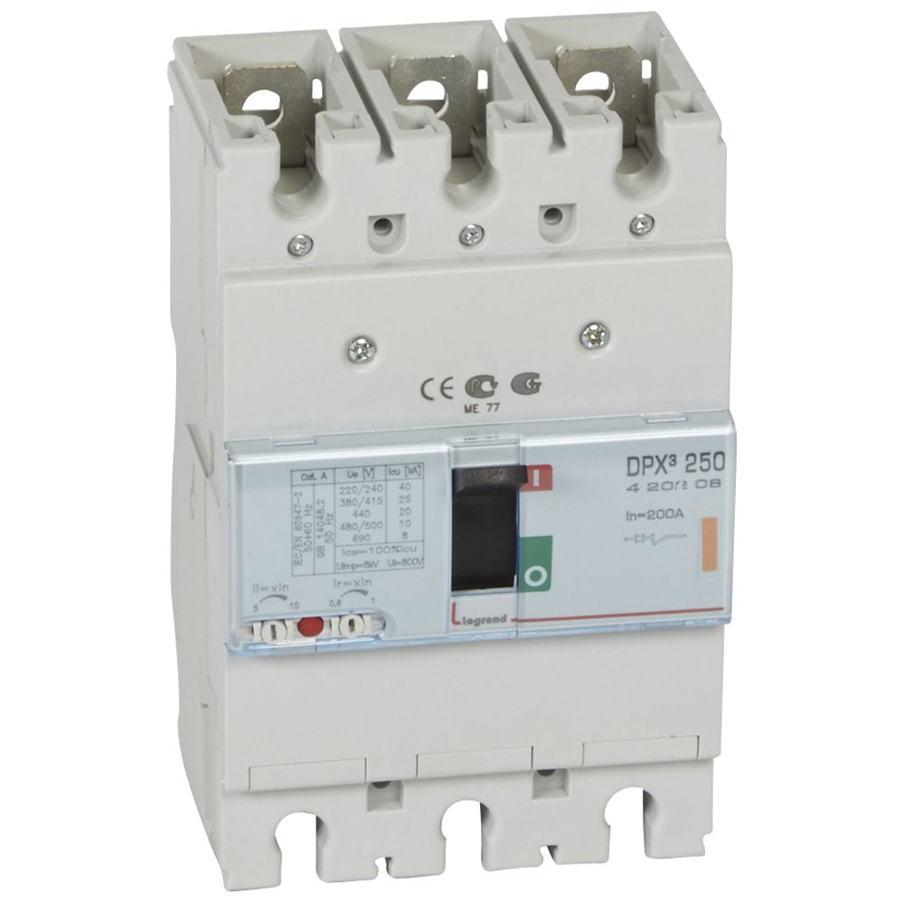 Автомат DPX3 250 TM 3P 200A 25кA регулируем (In x 0.8...1) Legrand