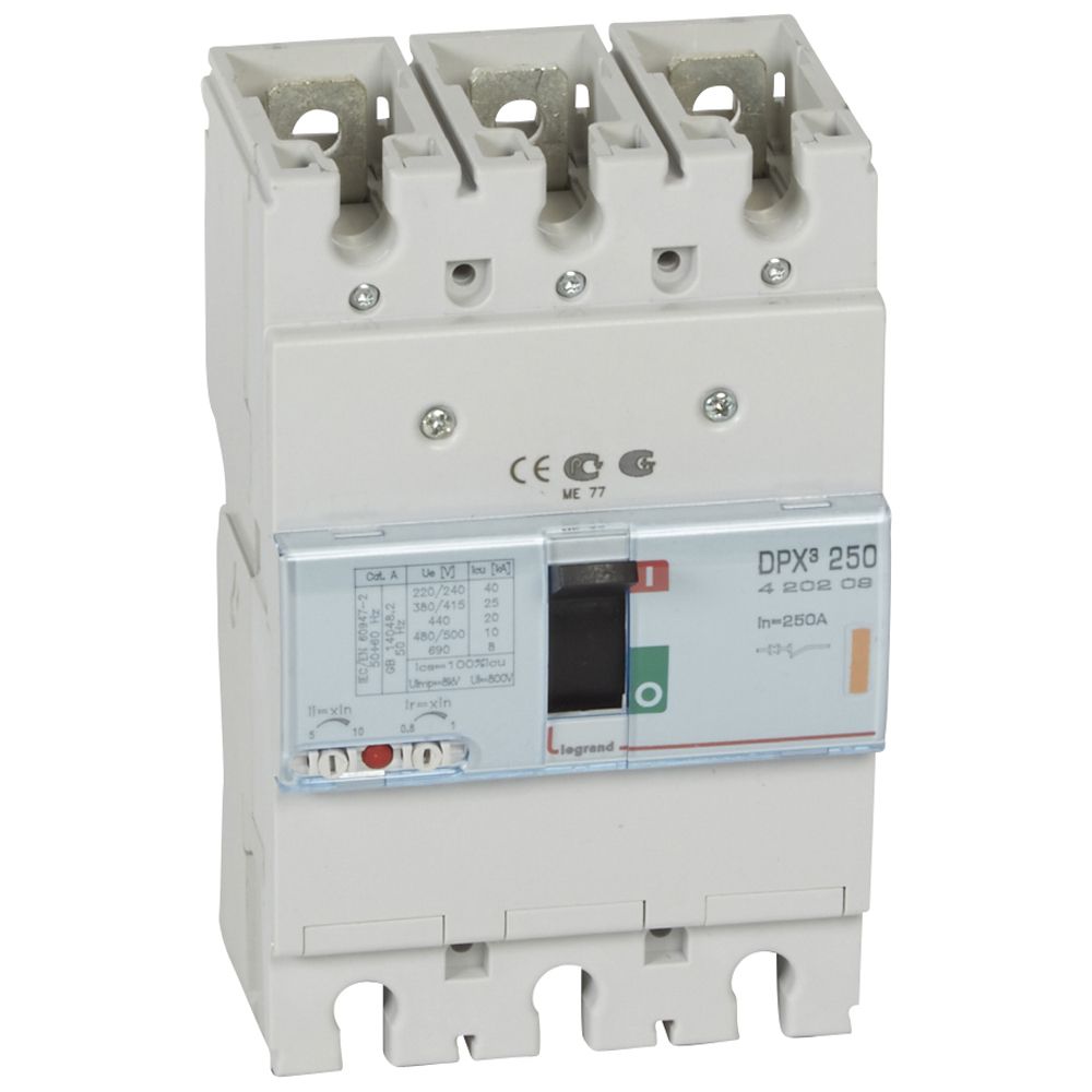 Автомат DPX3 250 TM 3P 250A 25кA регулируем (In x 0.8...1) Legrand