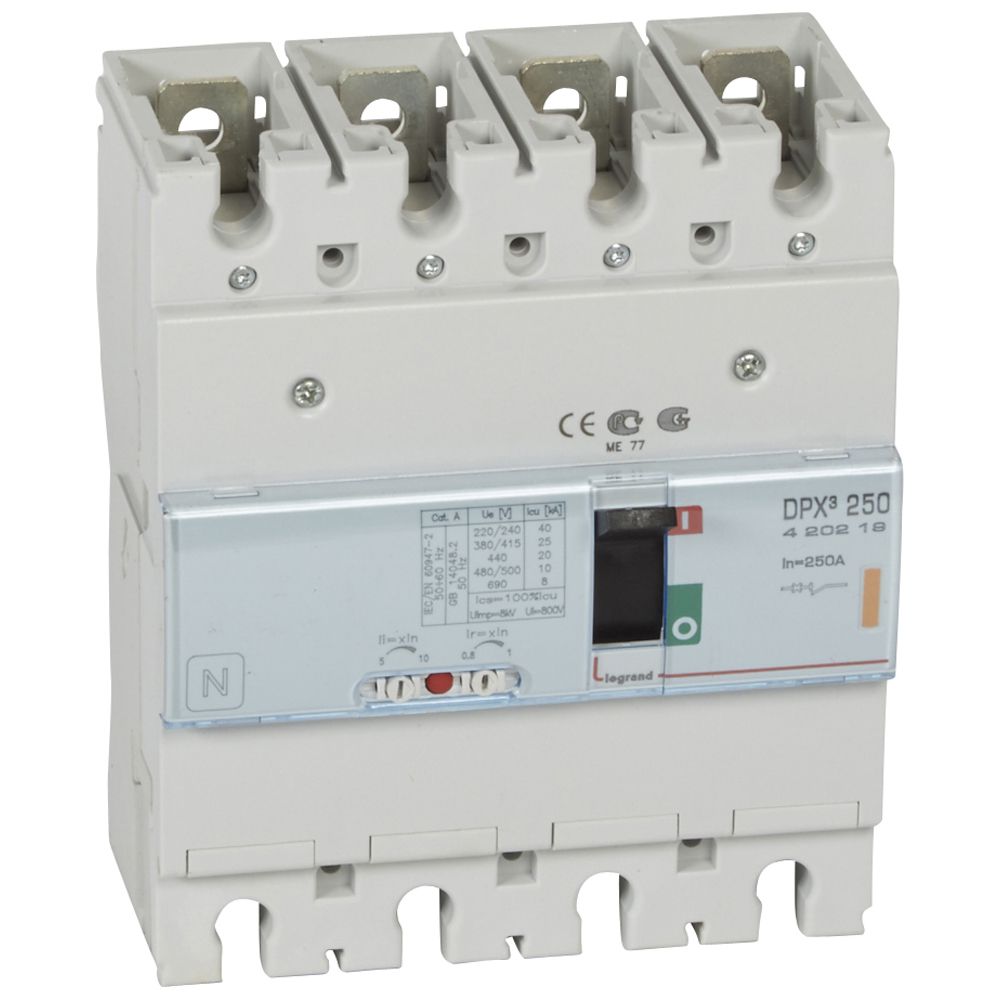 Автомат DPX3 250 TM 4P 250A 25кA регулируем (In x 0.8...1) Legrand