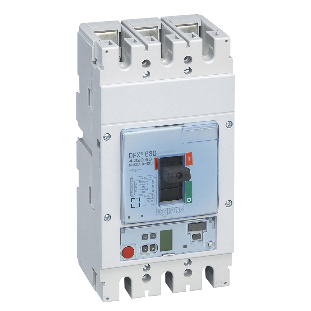 Автомат DPX3 630 електронна защита S2 3P 630A 36кA регулируем (In x 0.4...1) Legrand