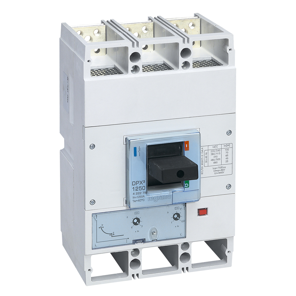 Автомат DPX3 1600 TM 3P 1250A 70кА регулируем (In x 0.8...1) Legrand