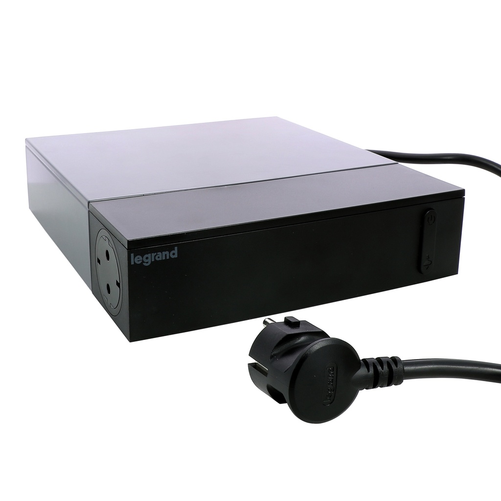 Разклонител TV ЧЕРЕН 4x2P+E + 4x2P с кабел 2 метра с гръмозащита Corner NEW Legrand