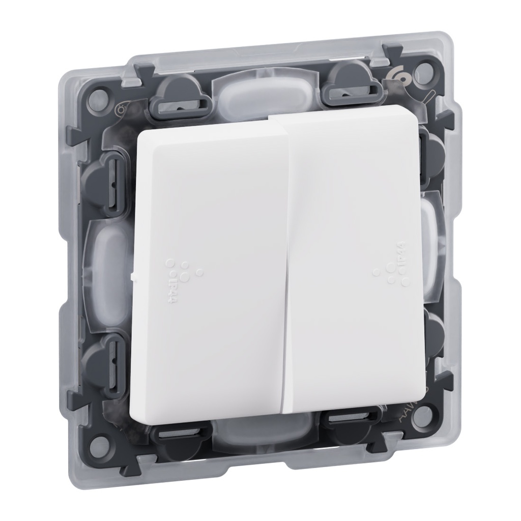 Сериен девиаторен ключ IP44 цвят бяло Valena Life Legrand