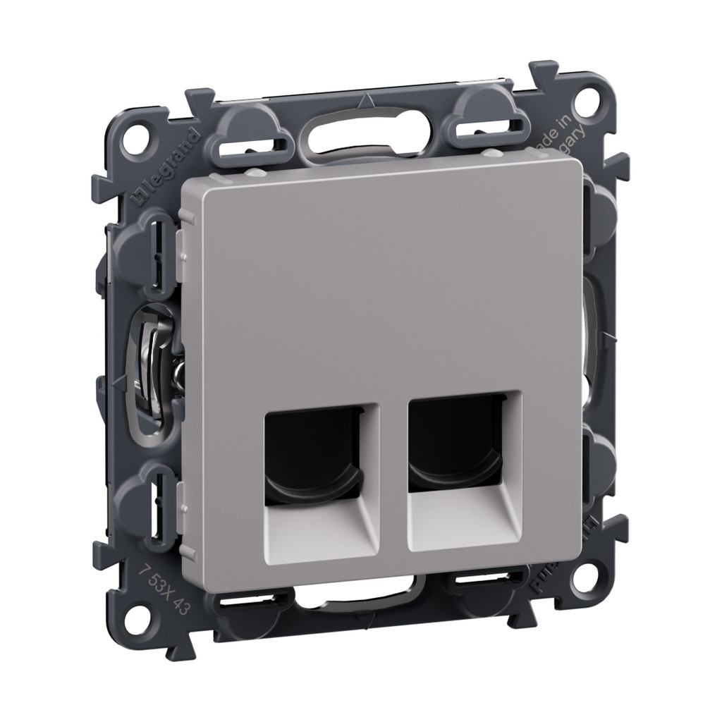 Розетка 2xRJ45 cat.6 UTP цвят алуминий Valena Life Legrand