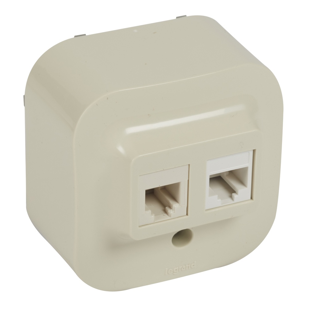 Розетка RJ11+RJ45 cat.5e IP21 открит монтаж цвят Крем Forix Legrand