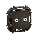 Розетка TV тип F-F конектор преходна 1.5dB цвят Черен Niloe New Legrand