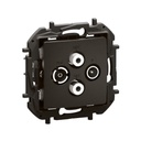Розетка TV-R-SAT1-SAT2 индивидуална 1.5dB цвят Черен Niloe New Legrand
