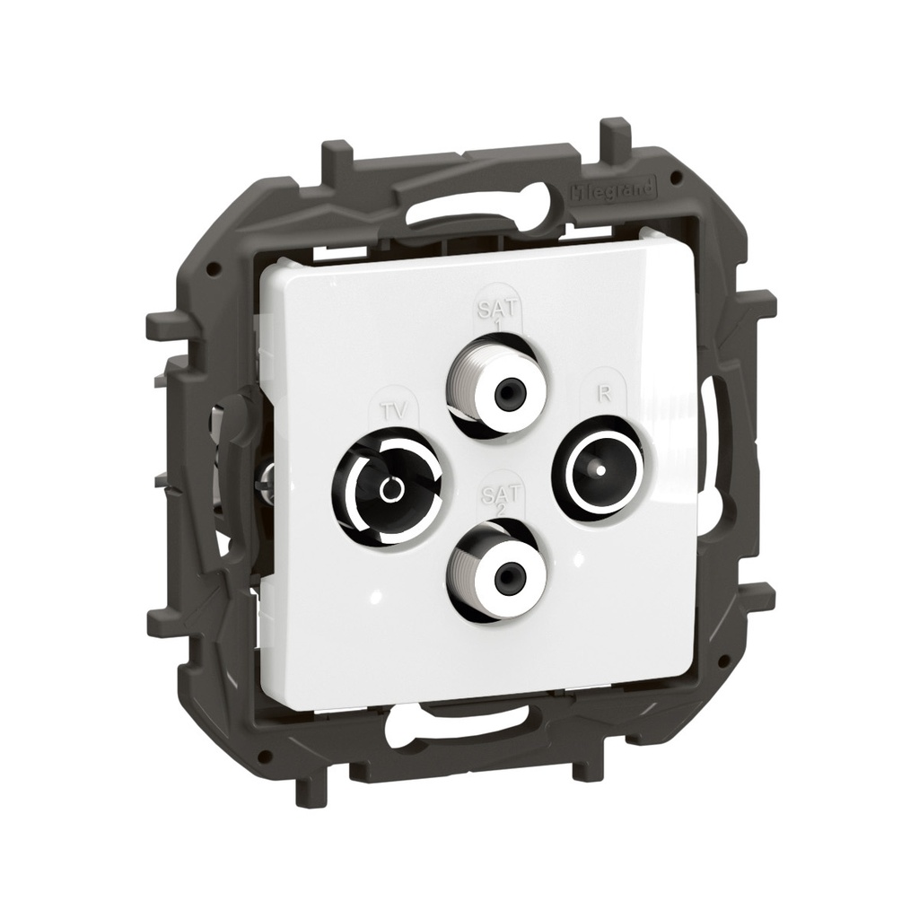 Розетка TV-R-SAT1-SAT2 индивидуална 1.5dB цвят Бял Niloe New Legrand