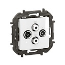 Розетка TV-R-SAT1-SAT2 индивидуална 1.5dB цвят Бял Niloe New Legrand