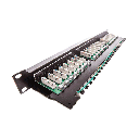 19" пач панел KOMPAKT UTP Категория 5E 24xRJ45/u 1U черен